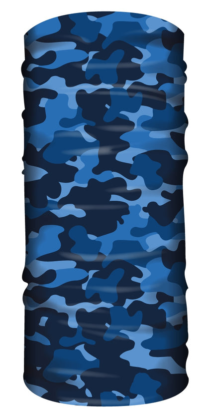 HEADSKINZ UPF50+ - Military Fishing Blue Design Neck Gaitor