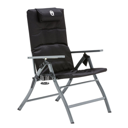 COLEMAN Chair Flat Fold 5 Position? Padded with Glassp? Black