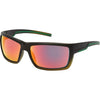 Black/Green Framed Sunglasses with Red Polarised Lens by BLACK ICE