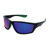 Black/Green Frame Sunglasses with Green Polarised Lens by BLACK ICE