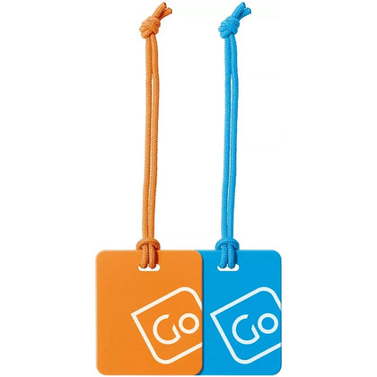 Luggage Tags Twin Pack Blue-Orange by GO TRAVEL