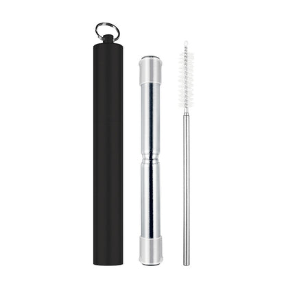 Telescopic Travel Straw With Silicone Tips - Black by AVANTI
